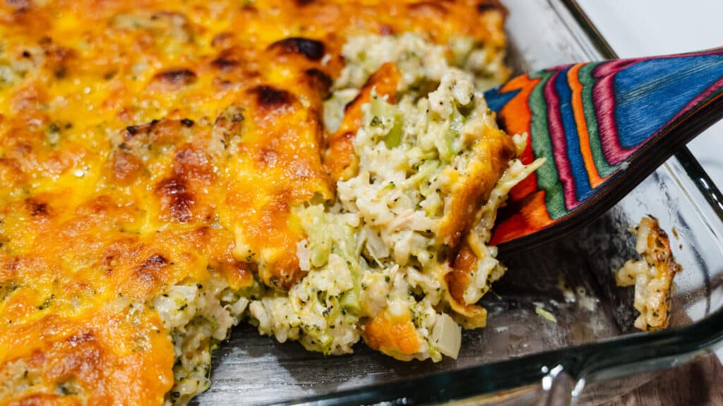cheesy broccoli and wild rice casserole