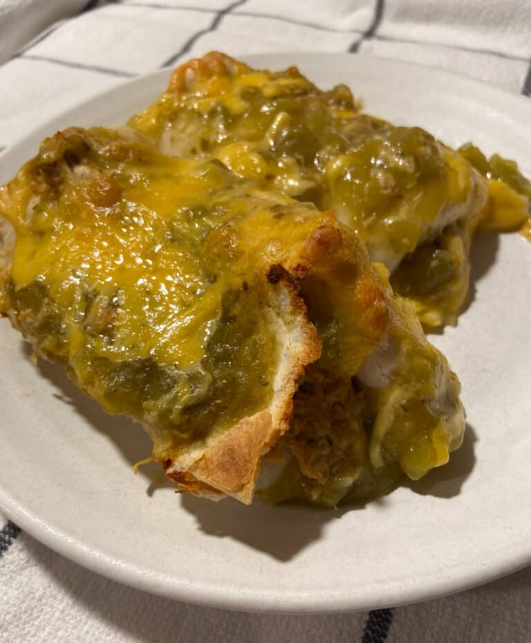 The Best Green Chili Chicken Enchiladas