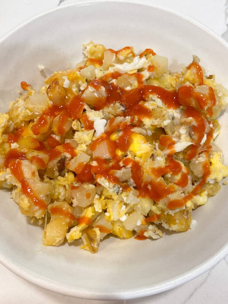 hashbrown egg scramble in the air fryer