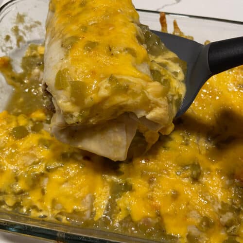 Green Chili Beef Enchiladas