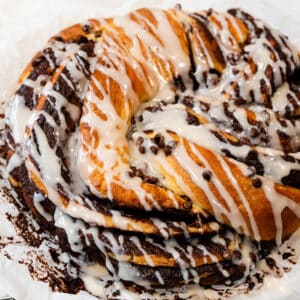 chocolate sourdough wreath bread