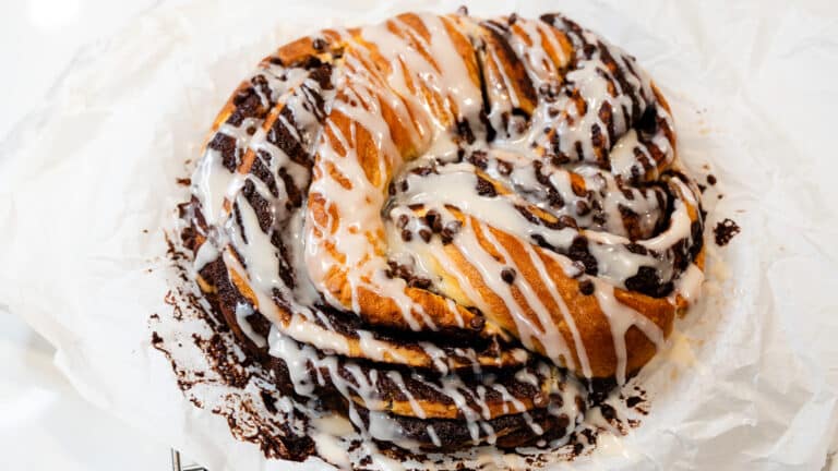 chocolate sourdough wreath bread