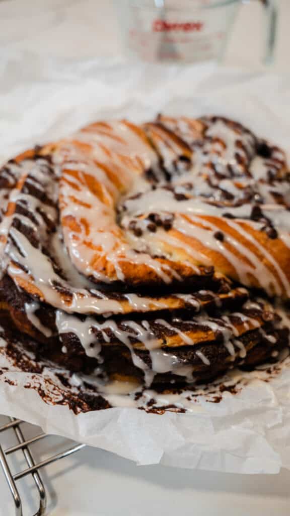 chocolate sourdough wreath bread