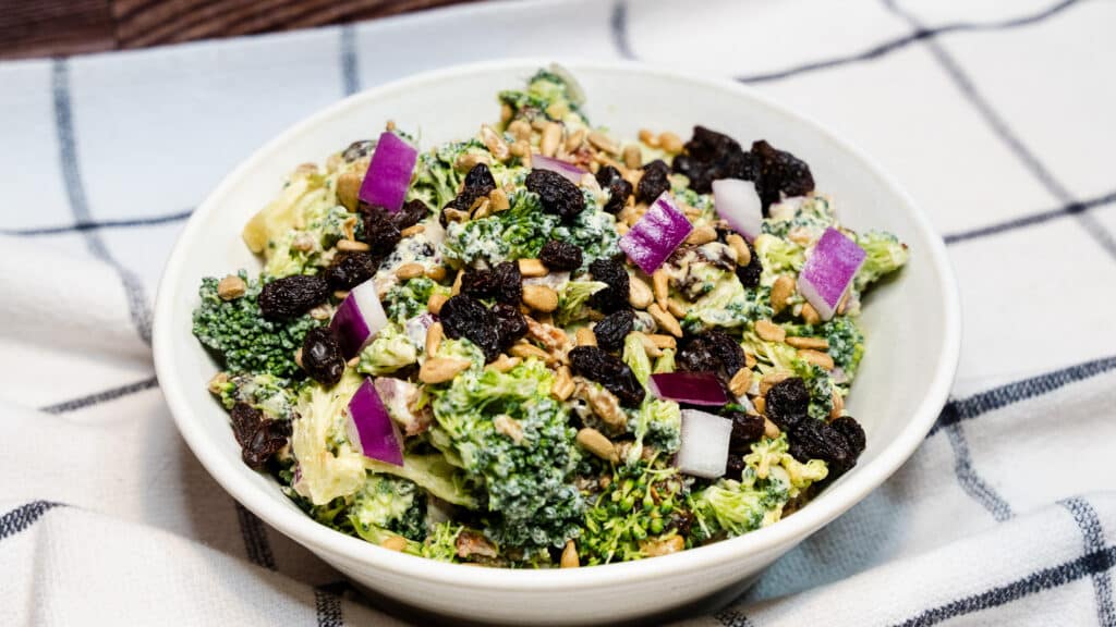 healthy broccoli bacon salad