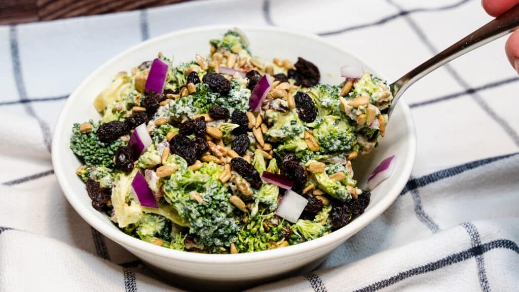 healthy broccoli bacon salad