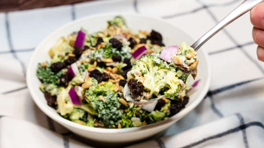 healthy broccoli bacon salad