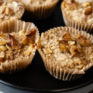Banana Peanut Butter Greek Yogurt Oatmeal Muffins