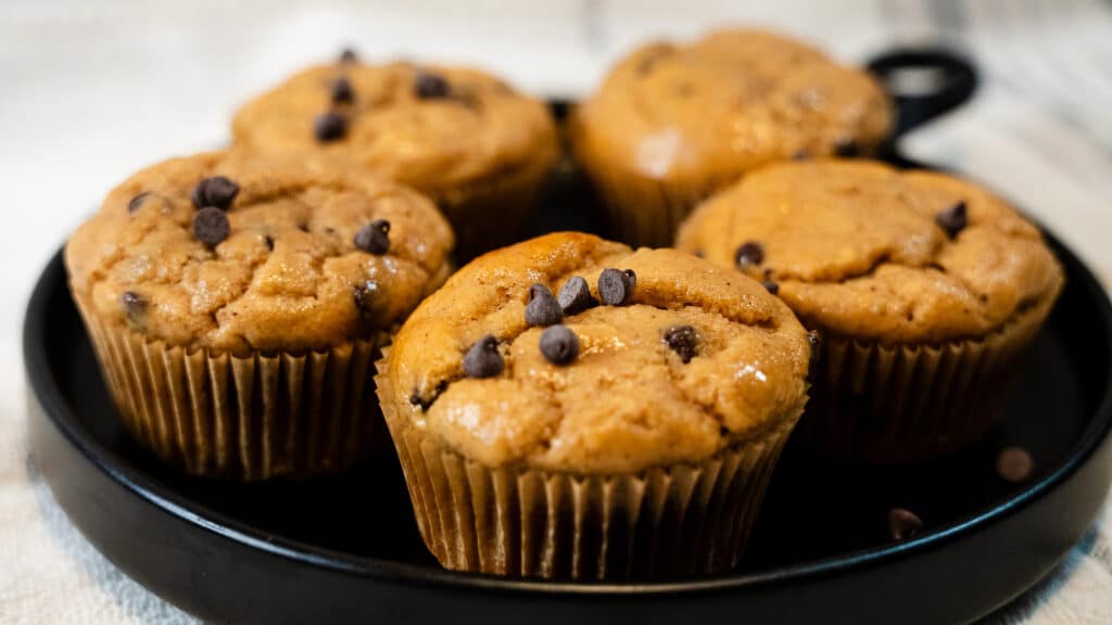 chocolate chip banana pancake muffins