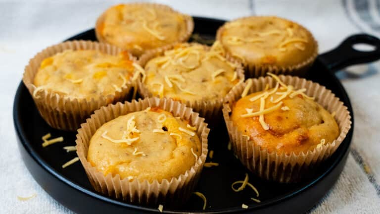 sausage and cheddar pancake muffins