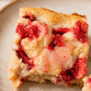 strawberry lemon shortcake sitting on a plate